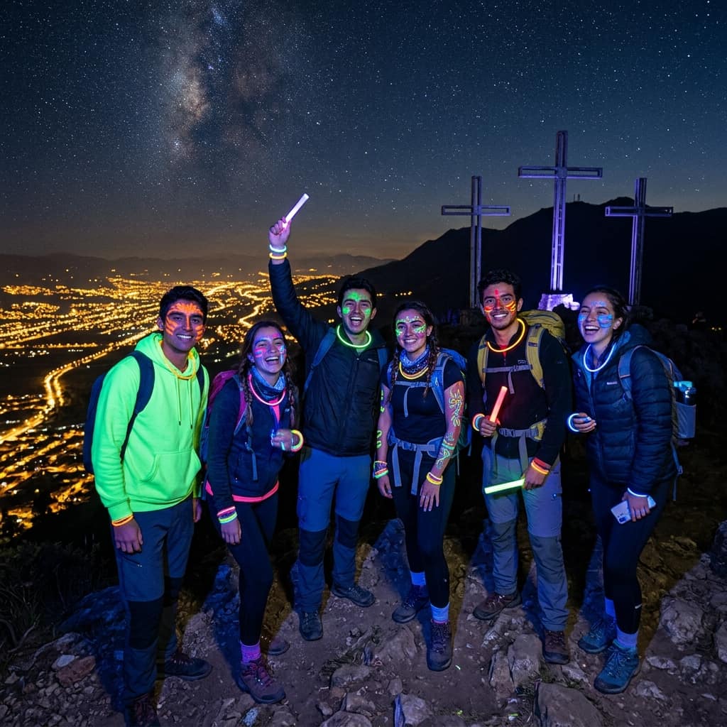 Trek Neón Nocturno · Especial Amor y Amistad (12 km Cerro Tres Cruces)